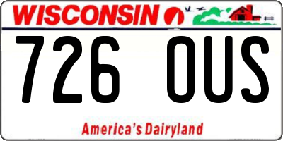 WI license plate 726OUS
