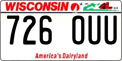 WI license plate 726OUU