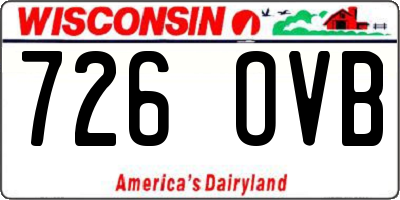 WI license plate 726OVB