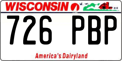 WI license plate 726PBP