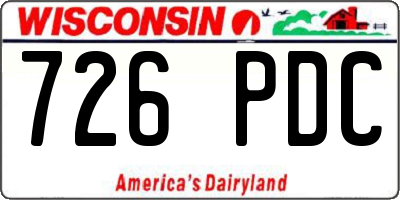 WI license plate 726PDC