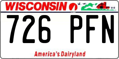 WI license plate 726PFN