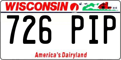 WI license plate 726PIP
