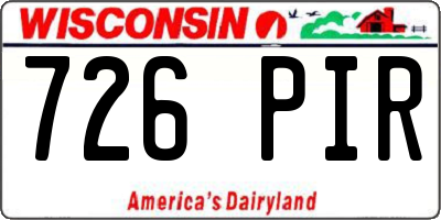 WI license plate 726PIR