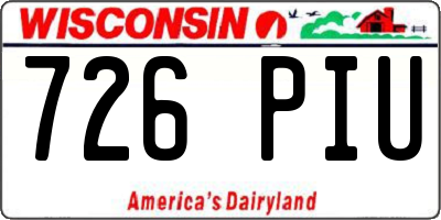 WI license plate 726PIU