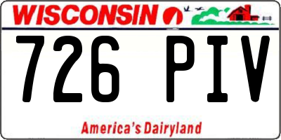WI license plate 726PIV