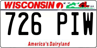 WI license plate 726PIW
