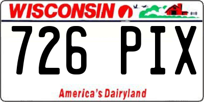 WI license plate 726PIX