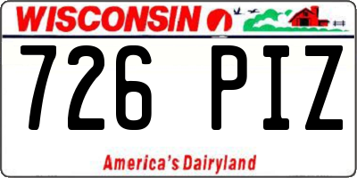 WI license plate 726PIZ