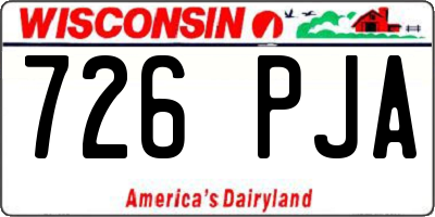 WI license plate 726PJA