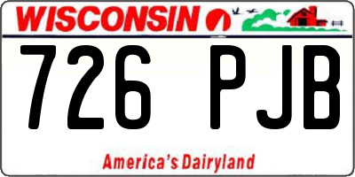 WI license plate 726PJB
