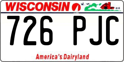 WI license plate 726PJC