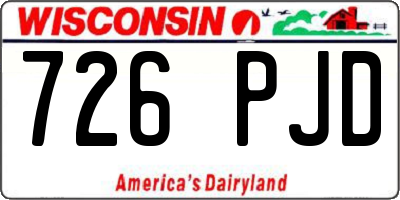 WI license plate 726PJD