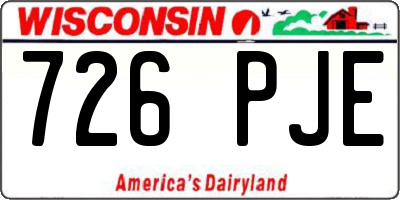 WI license plate 726PJE