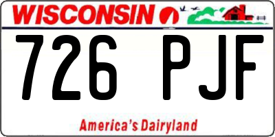 WI license plate 726PJF