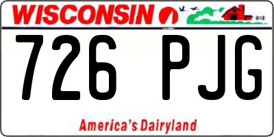 WI license plate 726PJG