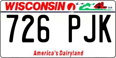 WI license plate 726PJK