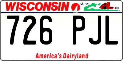 WI license plate 726PJL