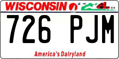 WI license plate 726PJM