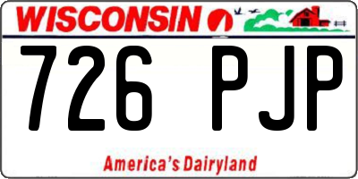 WI license plate 726PJP