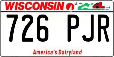 WI license plate 726PJR