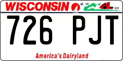 WI license plate 726PJT