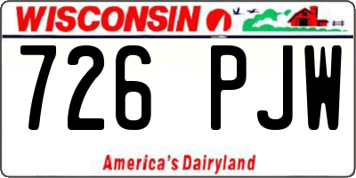 WI license plate 726PJW