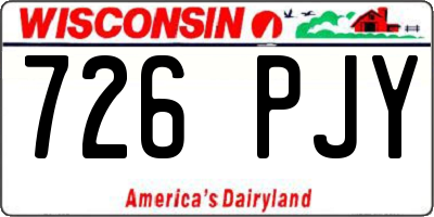 WI license plate 726PJY
