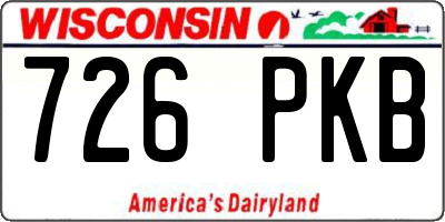 WI license plate 726PKB