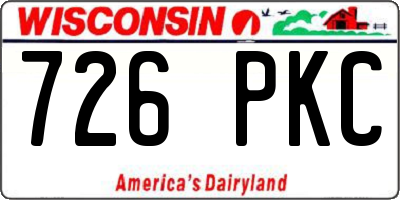 WI license plate 726PKC