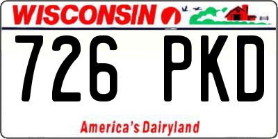 WI license plate 726PKD