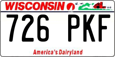 WI license plate 726PKF