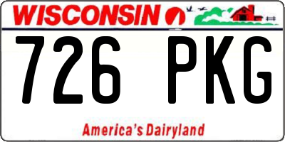 WI license plate 726PKG