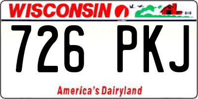 WI license plate 726PKJ