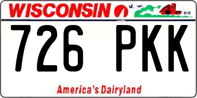 WI license plate 726PKK