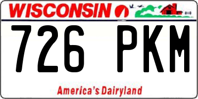 WI license plate 726PKM