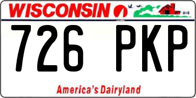 WI license plate 726PKP