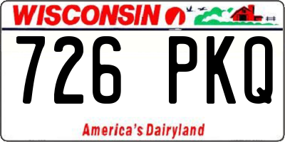 WI license plate 726PKQ
