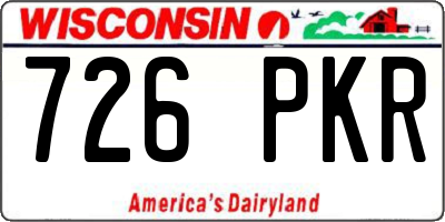 WI license plate 726PKR