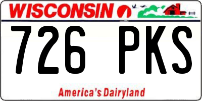 WI license plate 726PKS