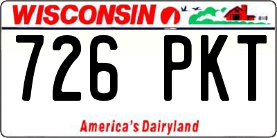 WI license plate 726PKT
