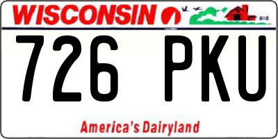 WI license plate 726PKU