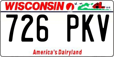WI license plate 726PKV