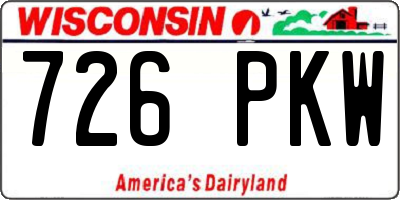 WI license plate 726PKW