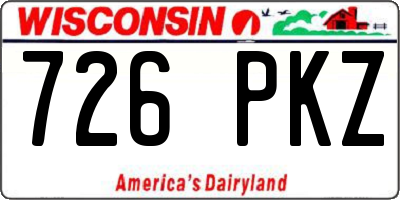 WI license plate 726PKZ