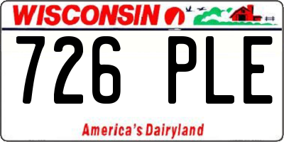 WI license plate 726PLE