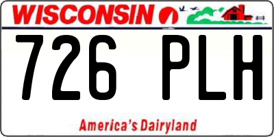 WI license plate 726PLH