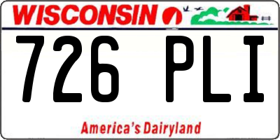 WI license plate 726PLI