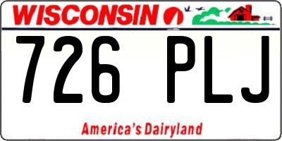 WI license plate 726PLJ