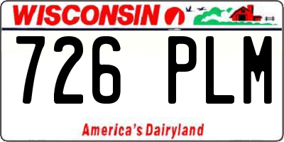 WI license plate 726PLM